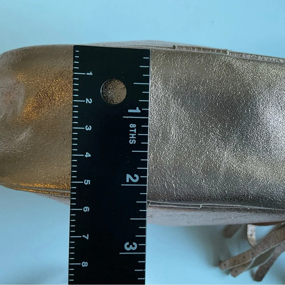 Moscardini Firenze Bag Rose Metallic Small Crossbody Leather Tassel 7”x5”x2.5” - Picture 7 of 10